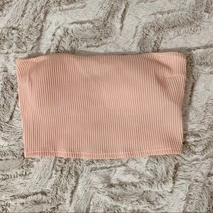 Hollister Strapless Peach Ribbed Bikini Top